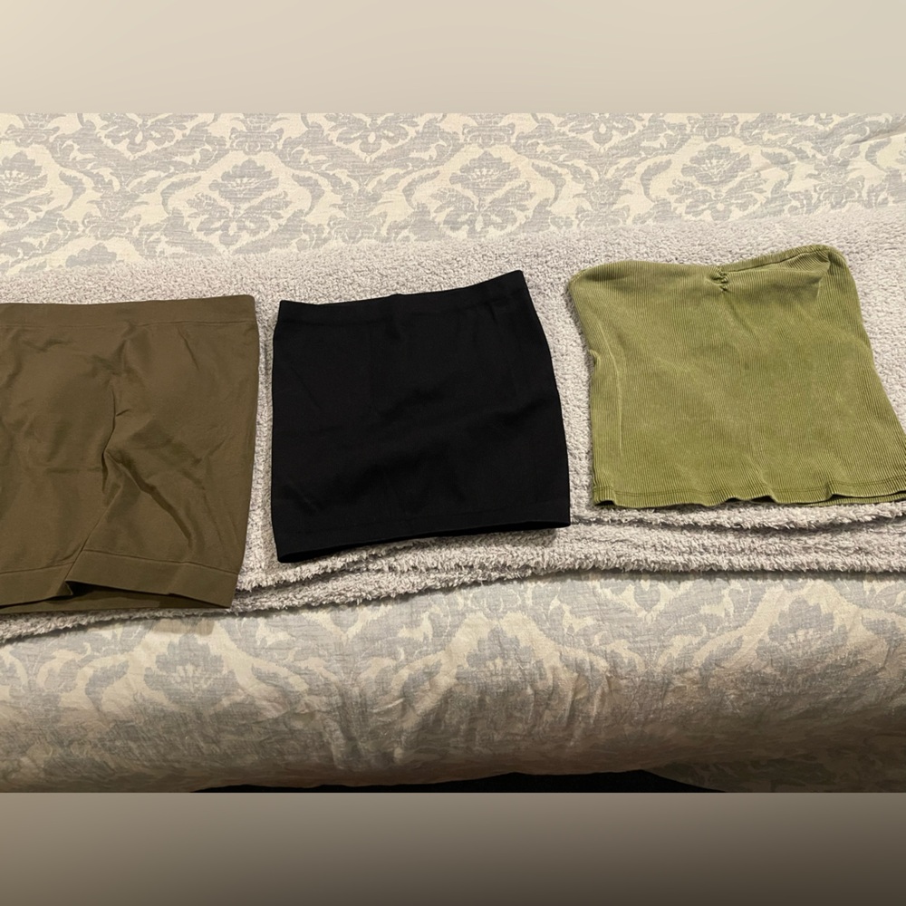 3-Piece tube topBundle - Black, Olive, Sage